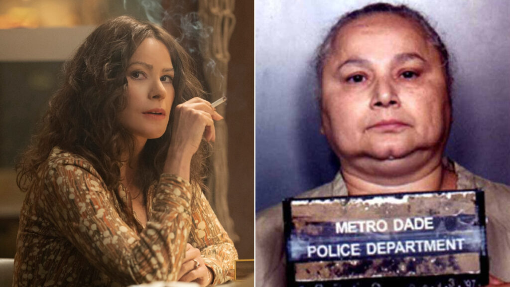 Die Schauspielerin Sofía Vergara als Griselda, daneben die richtige Griselda auf einem Polizeifoto.