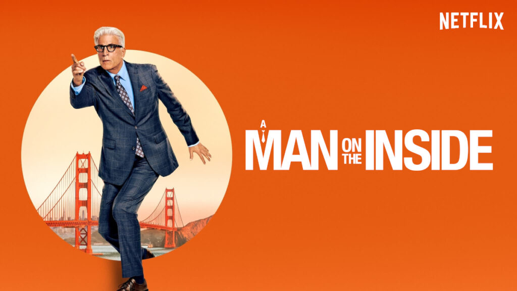 Serienposter mit Schriftzug. Ein weisshaariger Mann in dynamischer Pose vor einem kreisrunden Bildausschnitt, auf dem die Golden Gate Bridge von San Francisco zu sehen ist.